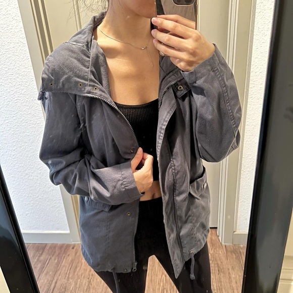 Noisy May Light Gray-ish Navy Blue Utility Jacket - Picture 6 of 6